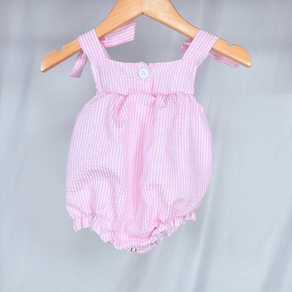 Baby Girls Seersucker Pastel Ice Cream Cone Bubble Romper Outfit 3m / 6m - Picture 8 of 9